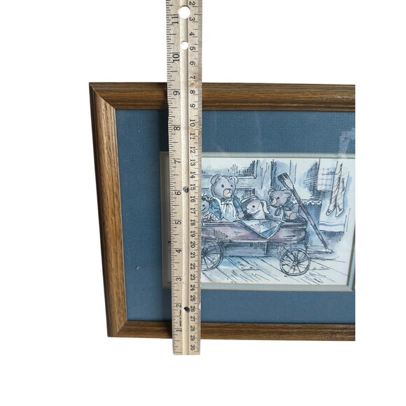 Betty Sills Framed Teddy Bear Art Print Vintage Nursery Wall Decor - Picture 8 of 10